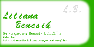 liliana bencsik business card